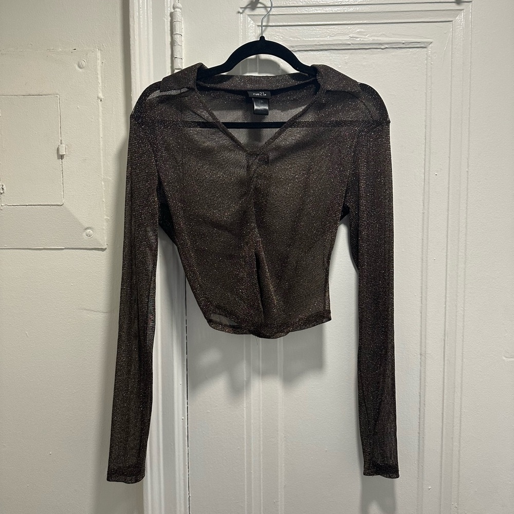 Brown sparkly long sleeve
